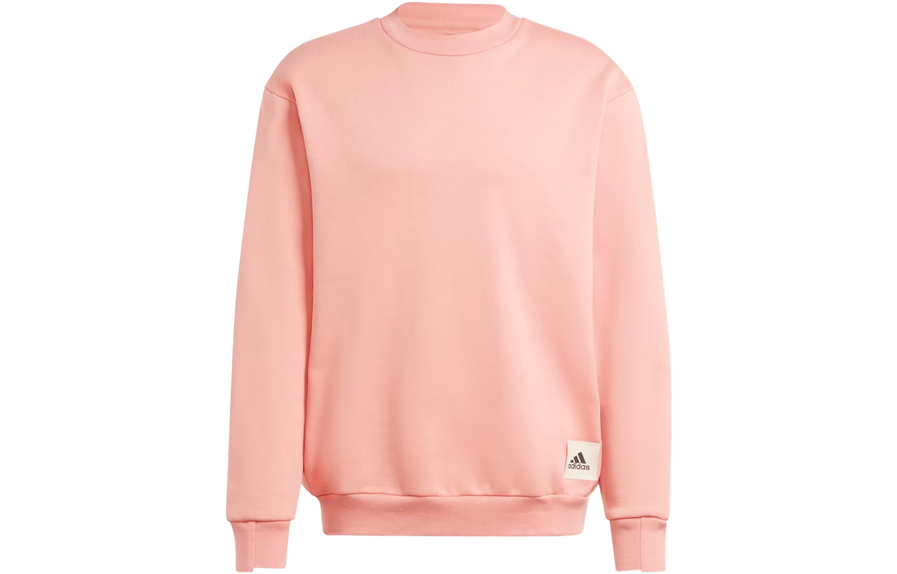 adidas Lounge Fleece Sweatshirt Plain Logo Loose-Fit Long Sleeve Top IM0490