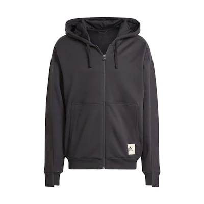 adidas Lounge French Terry Full-Zip Sweatshirt Black Zip-Up Hoodie IQ3422