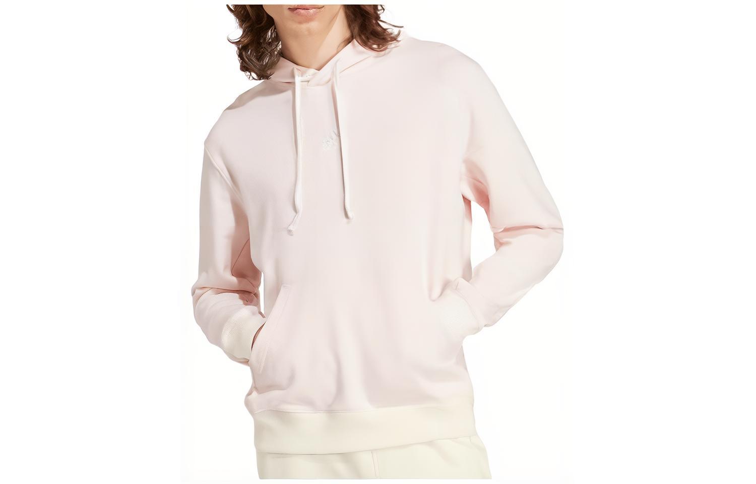 adidas Lounge French Terry Hoodie Solid Color - Clear Pink IS1618