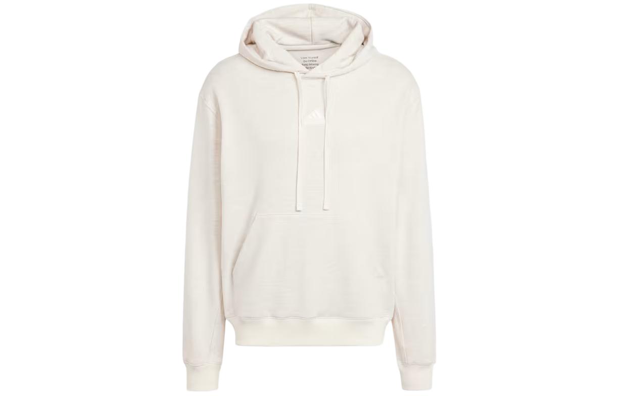 adidas Lounge French Terry Mélange Hoodie Long Sleeve - White IS1617