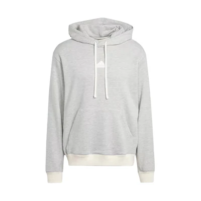 adidas Lounge French Terry Mélange Hoodie with Logo Embroidery Grey IN1727