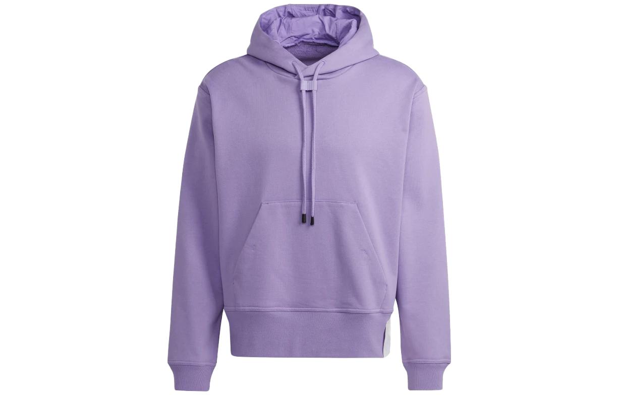 adidas Lounge Heavy French Terry Hoodie Unisex Violet Casual Pullover IC4083