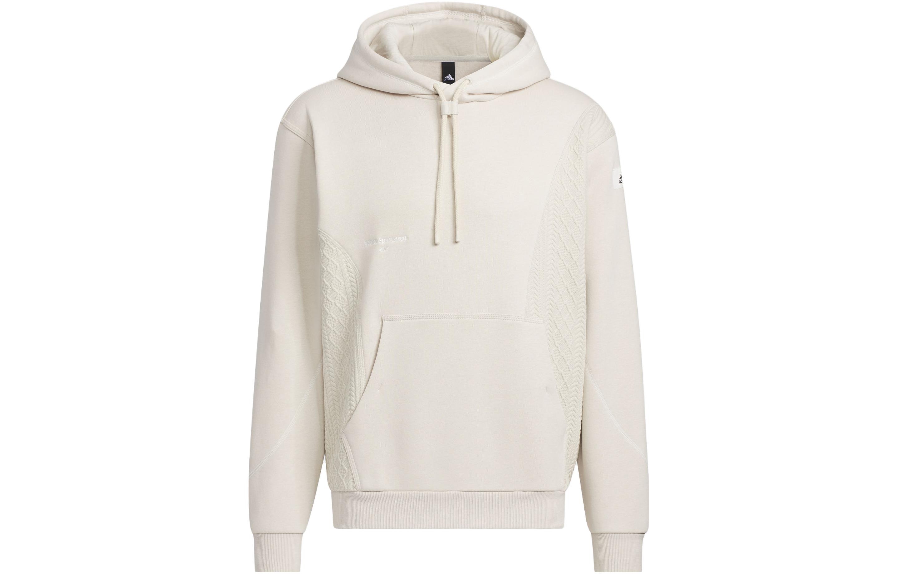 adidas Lounge Hooded Sweatshirt Off-White Casual Activewear Top IQ1364