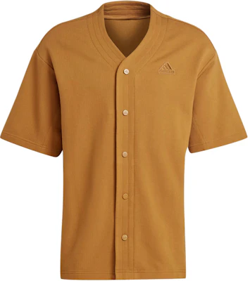 adidas Lounge Piqué Terry V-Neck Baseball Shirt Yellow Casual Tee IS1608 Buy adidas Lounge Piqué Terry V-Neck Baseball Shirt Yellow Casual Tee IS1608