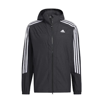 adidas M 3ST 247 CL JK Black Stripe Hooded Lightweight Jacket HC9962