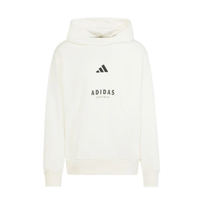 adidas M A SZN G HD Hoodie Han White/Black - Casual Oversized Long Sleeve JJ3668