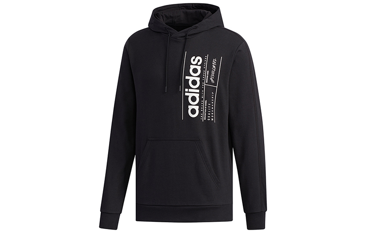 adidas M BB HDY Black Hoodie with Stylish Letter Print Design FM6016
