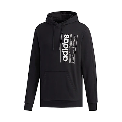 adidas M BB HDY Black Hoodie with Stylish Letter Print Design FM6016