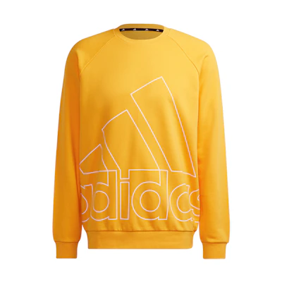 adidas M Big Logo Retro Crewneck Sweatshirt Yellow Casual Sportswear HB5088