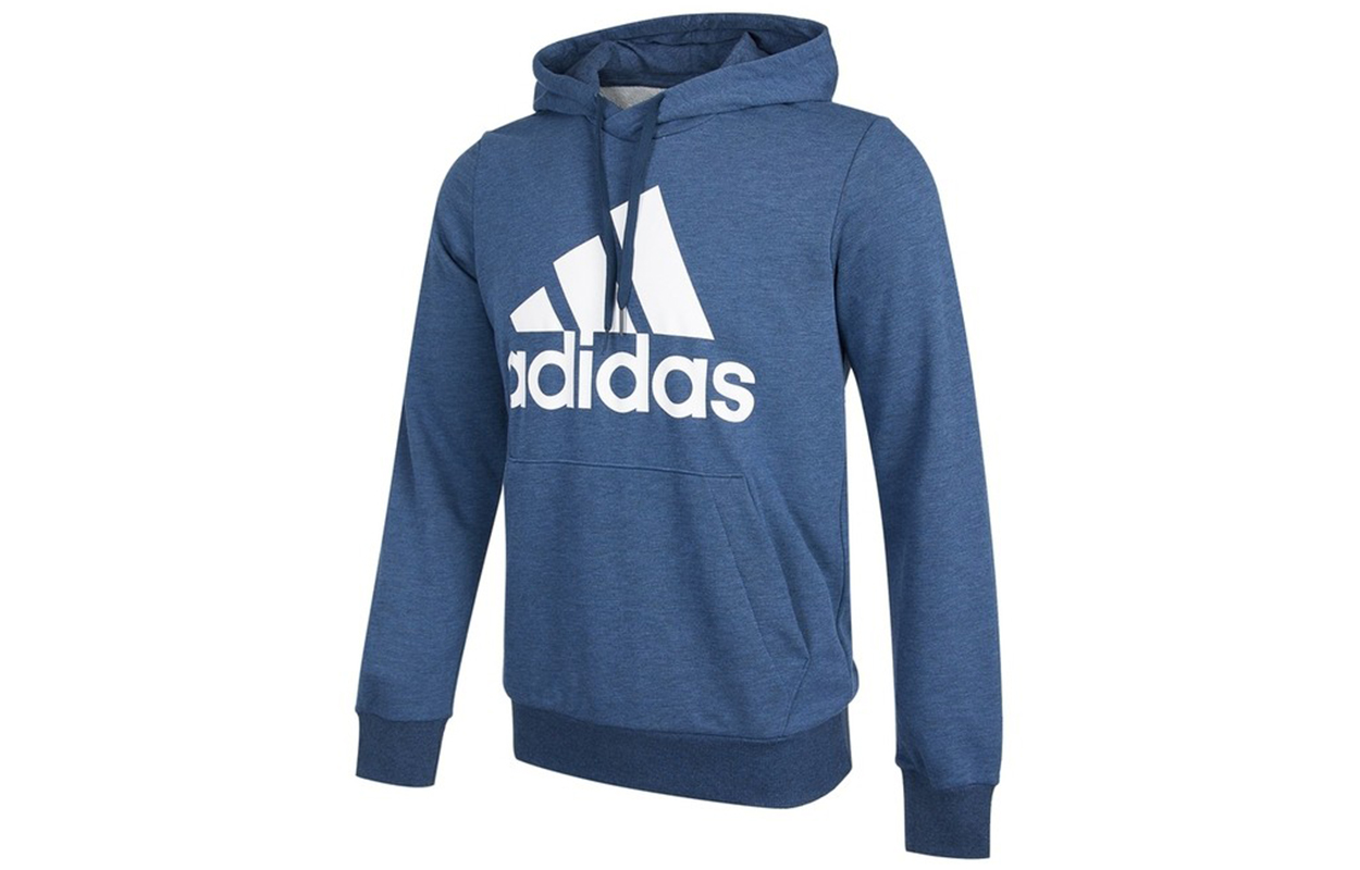 adidas M Bl Ft Hd Logo Vintage Navy Blue Pullover Knit Sweatshirt GM6965