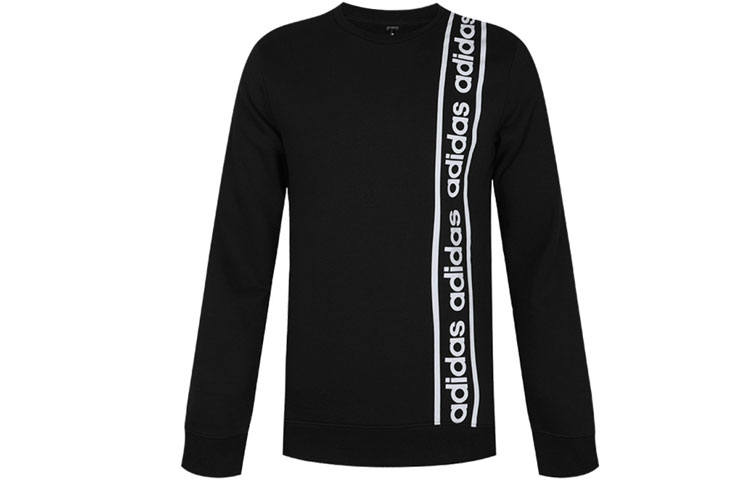 adidas M C90 Brd Crew Letter Print Sweatshirt Black EI5617