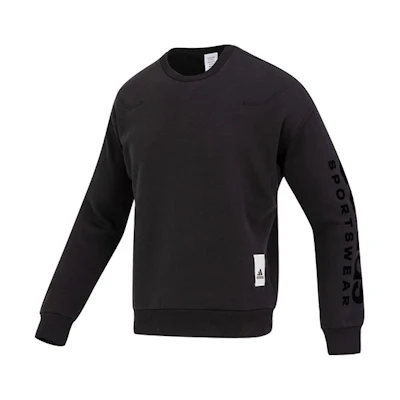 adidas M Caps Swt Black Crewneck Sweatshirt with Logo Print IA9363