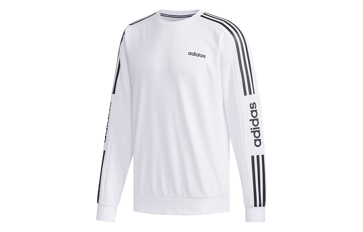 adidas M CE 3-Stripes SW Logo Printed Casual Sweatshirt White EI4694