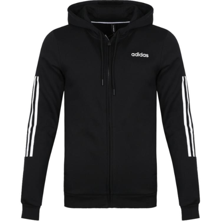 adidas M CE 3-Stripes Zip Hoodie Logo Letter Jacket Black DZ7696