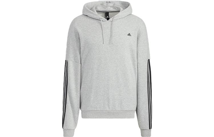 adidas M City Stripe Pullover Hoodie Gray - Casual Sweatshirt HC9966