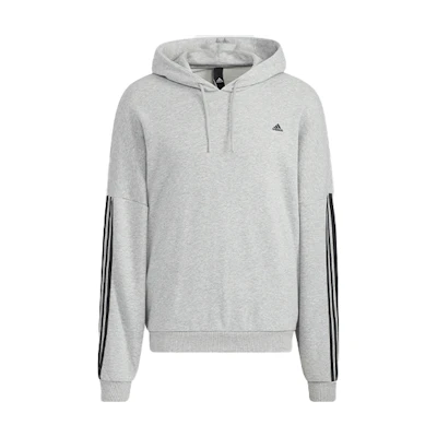 adidas M City Stripe Pullover Hoodie Gray - Casual Sweatshirt HC9966