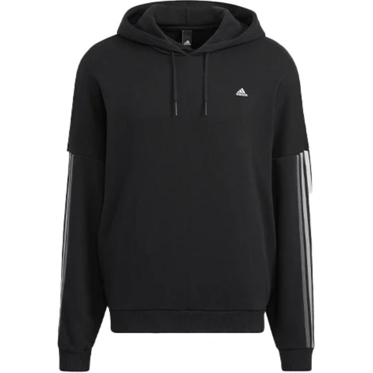 adidas M City Striped Hoodie Black Sweatshirt HC9964