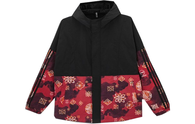 adidas M CNY WB Year of the Tiger Colorblock Hoodie Jacket Black Red Men HM9887