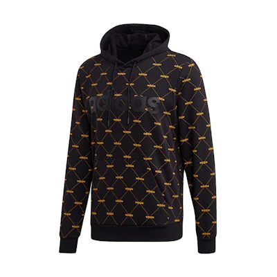 adidas M Core Fav Hoodie Pullover Sweatshirt Men’s Yellow Black Casual Style EJ5558