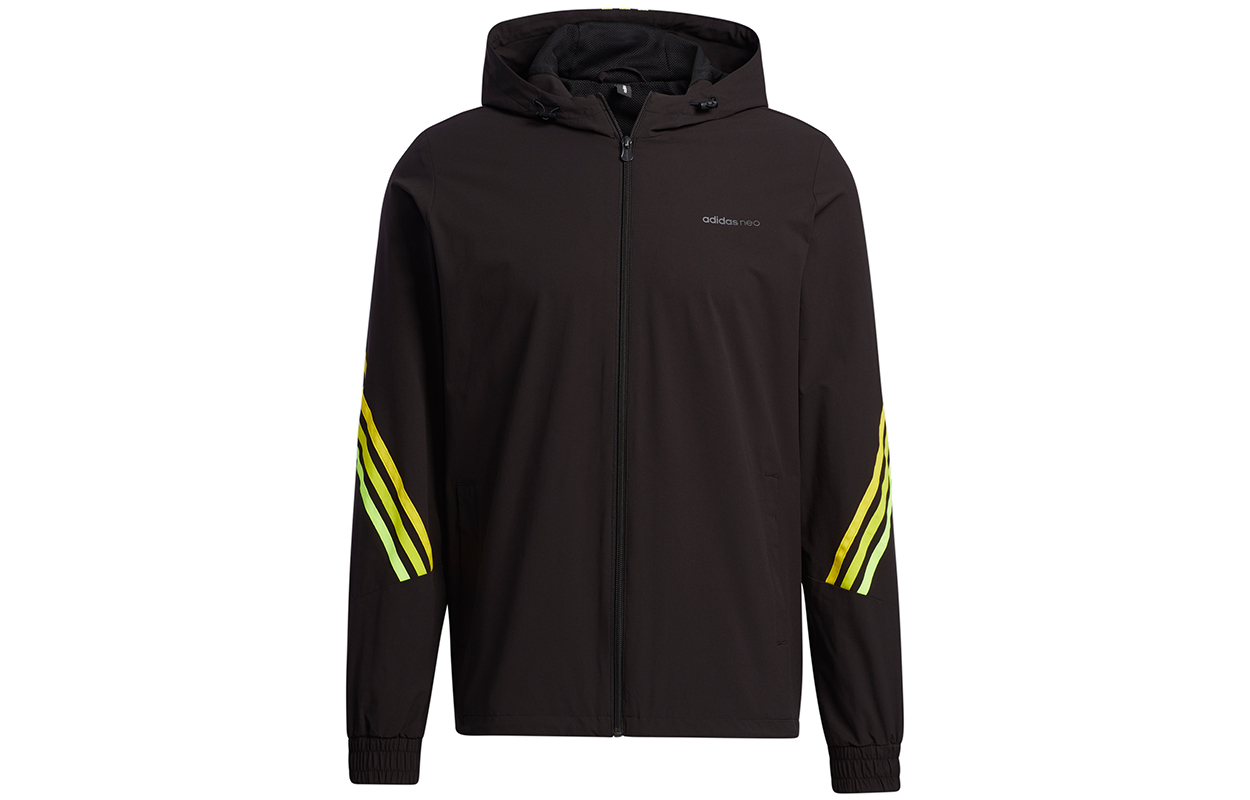 adidas M Fav 3-Stripes Logo Hoodie Jacket Black GP5659