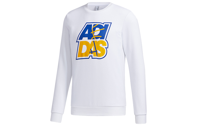 adidas M FAV SW Retro Letter Print Pullover Hoodie White GP5886