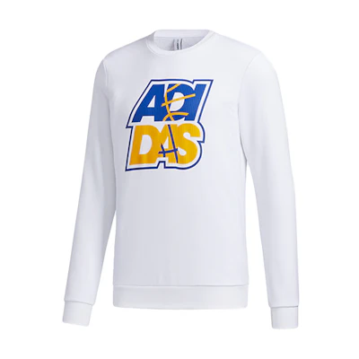 adidas M FAV SW Retro Letter Print Pullover Hoodie White GP5886
