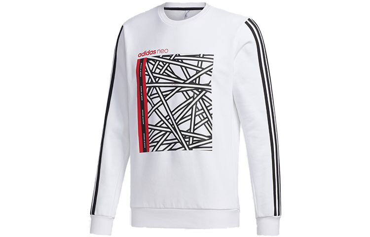 adidas M FAVES Crewneck Pullover Sweatshirt White GG3387