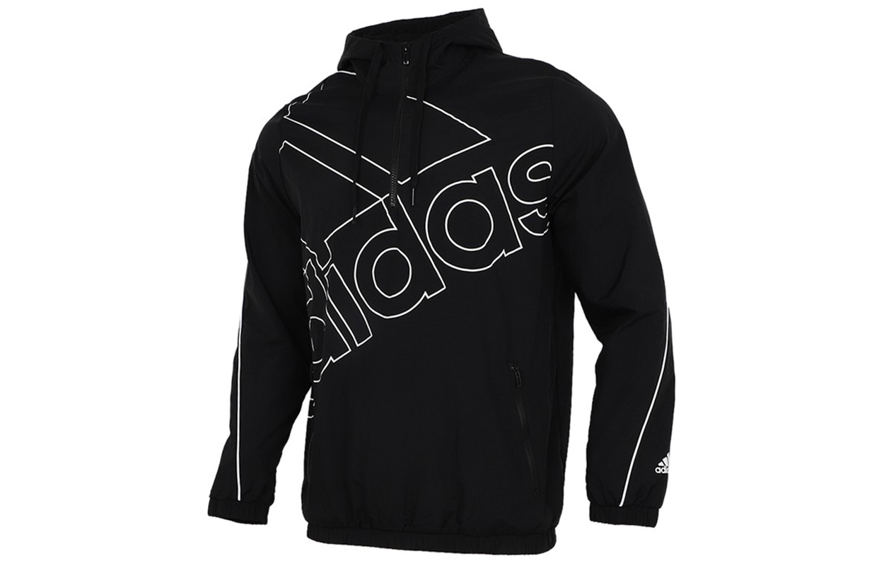 adidas M Favs Q1 WB Big Logo Hoodie Jacket Black GK9439