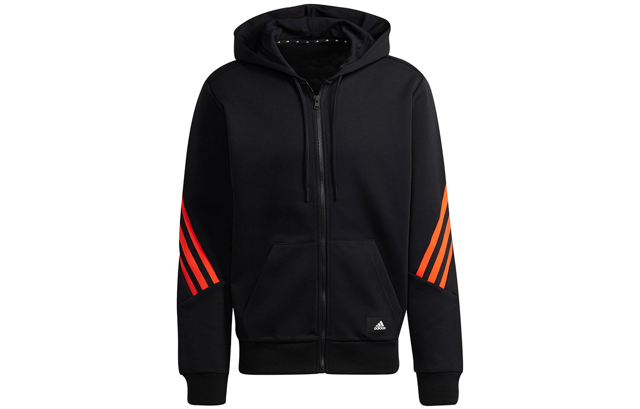 adidas M FI 3-Stripes Sports Hooded Jacket - Black H46532