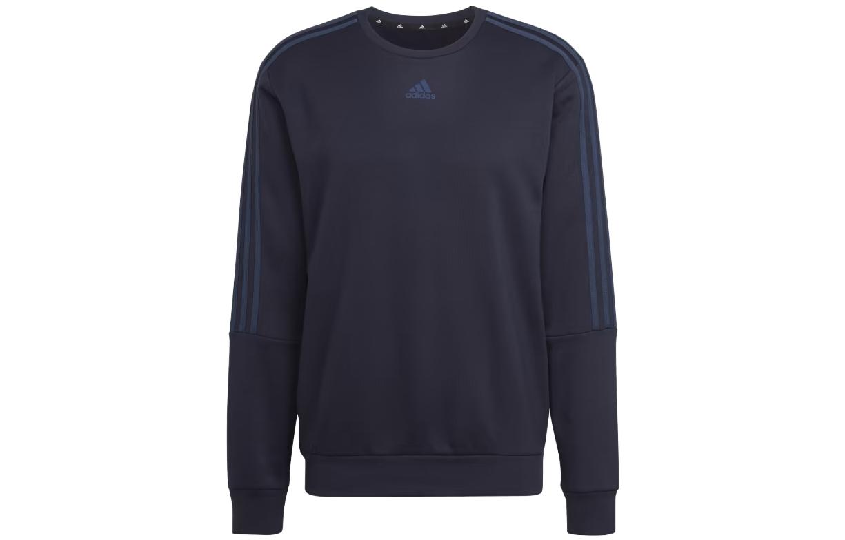 adidas M FL SW 3-Stripes Logo Crewneck Sweatshirt Blue HT1194
