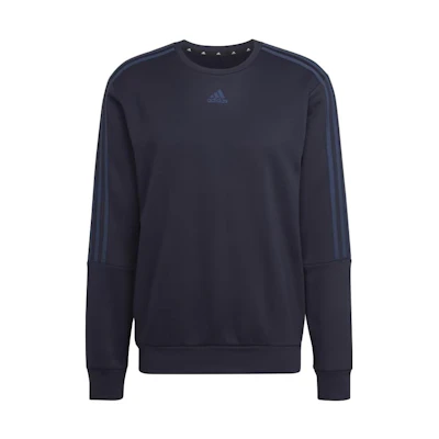 adidas M FL SW 3-Stripes Logo Crewneck Sweatshirt Blue HT1194