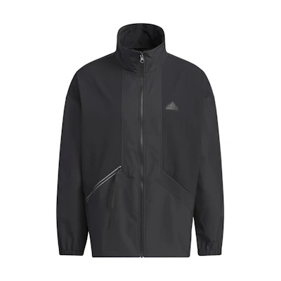 adidas M Fustl Jacket Black Casual Sportswear with Solid Logo Design IM9082