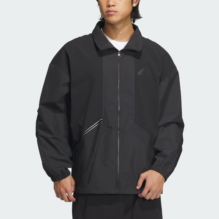 adidas M Fustl Jacket Black Casual Sportswear with Solid Logo Design IM9082 圖 3