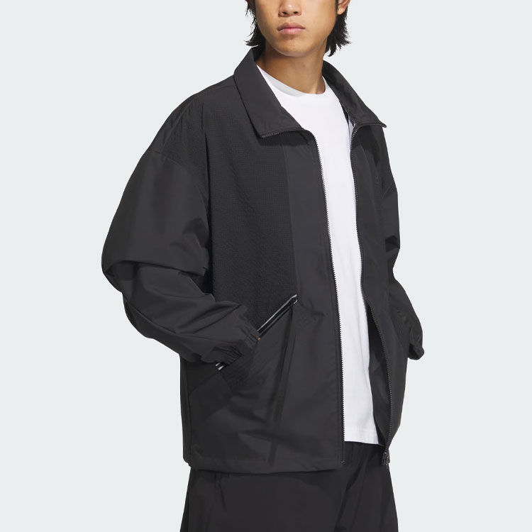 adidas M Fustl Jacket Black Casual Sportswear with Solid Logo Design IM9082 圖 5