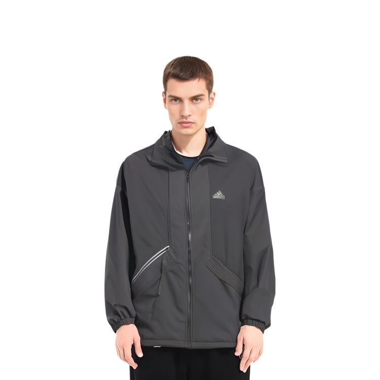 adidas M Fustl Jacket Black Casual Sportswear with Solid Logo Design IM9082 圖 6