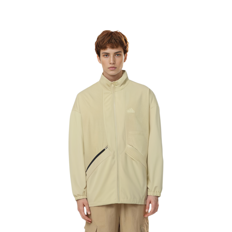 adidas M Fustl Jacket Casual Sports Logo Jacket Light Khaki IM9083 圖 6