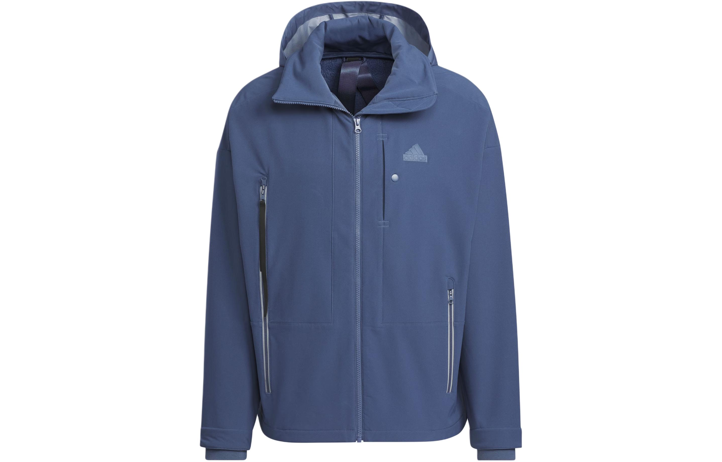 adidas M Fustl Jkt 2 Logo Casual Loose Fit Hoodie Jacket Grey Blue IZ1497