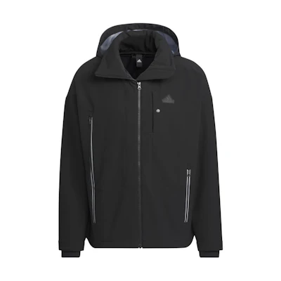 adidas M Fustl Jkt 2 Logo Loose Fit Hoodie Jacket Black Casual Wear IZ1496