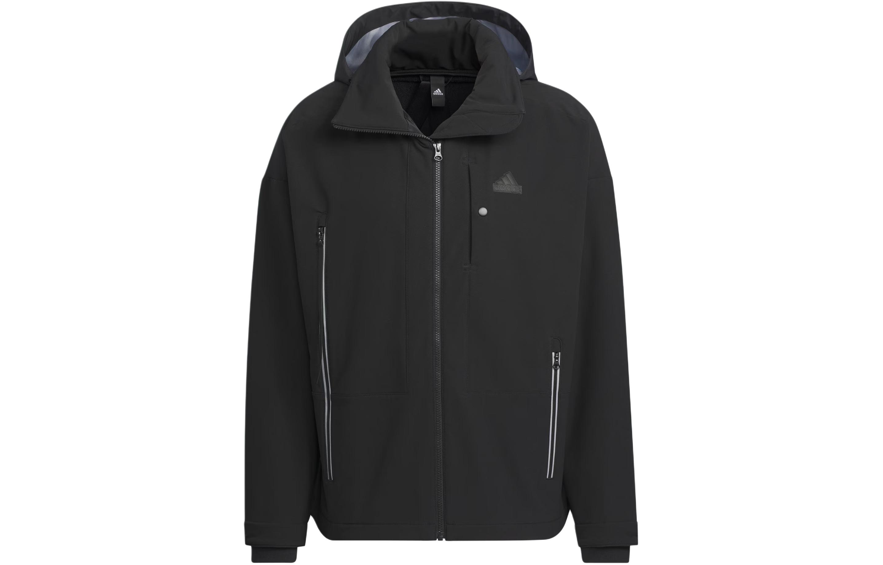 adidas M Fustl Jkt 2 Logo Loose Fit Hoodie Jacket Black Casual Wear IZ1496 圖 2