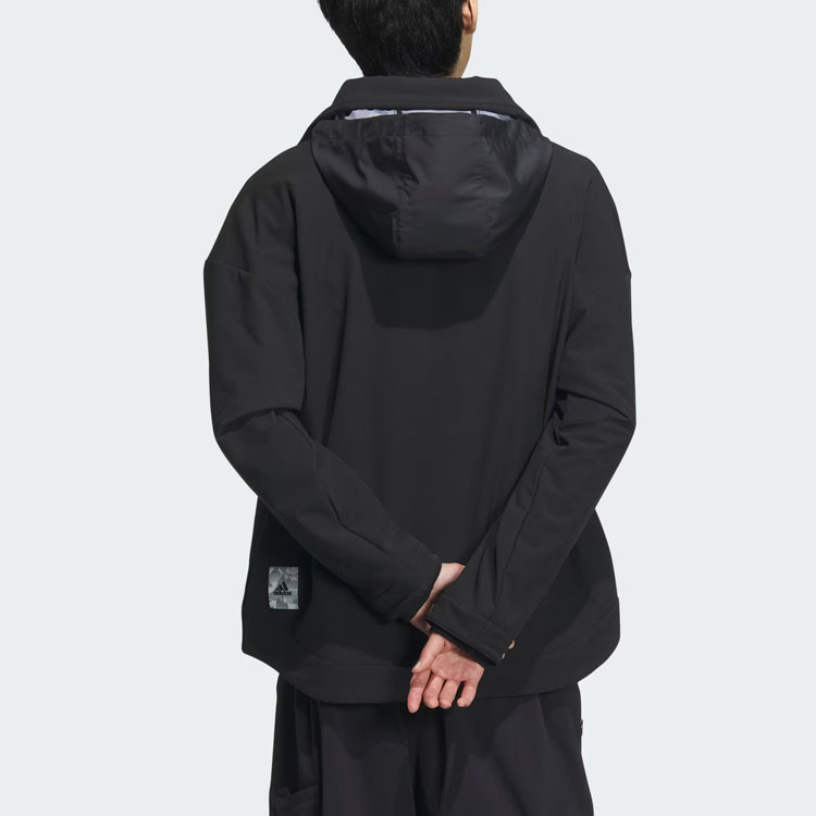 adidas M Fustl Jkt 2 Logo Loose Fit Hoodie Jacket Black Casual Wear IZ1496 圖 4