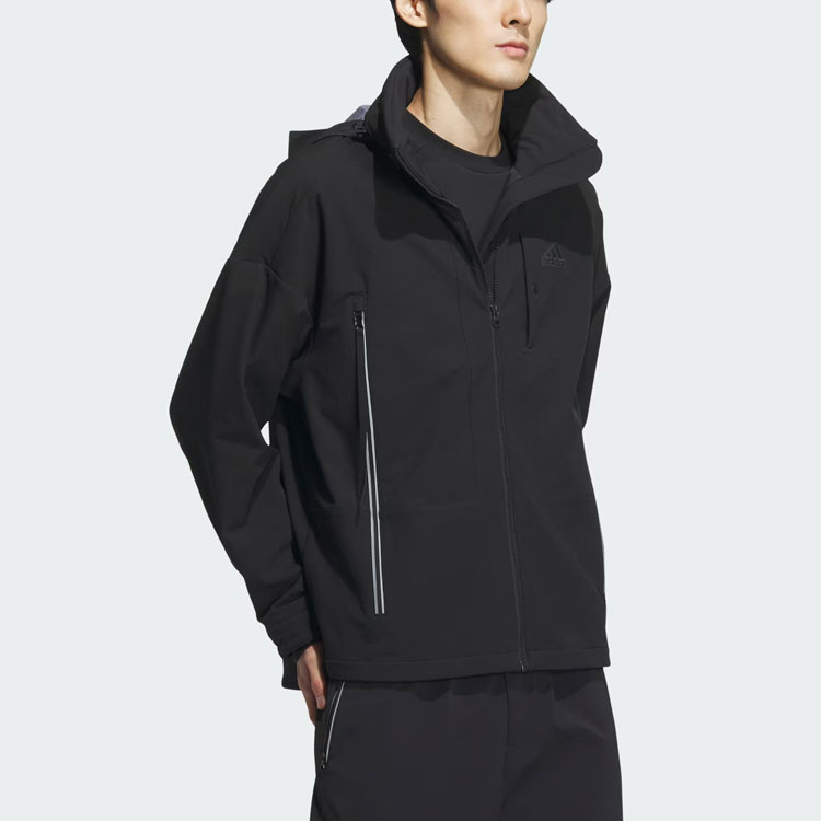 adidas M Fustl Jkt 2 Logo Loose Fit Hoodie Jacket Black Casual Wear IZ1496 圖 5