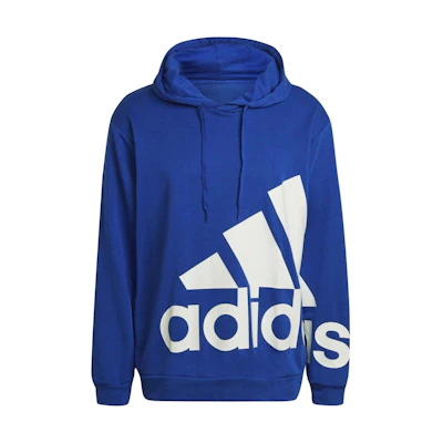 adidas M GL HD Blue Logo Print Pullover Hoodie Casual Fit HE4405