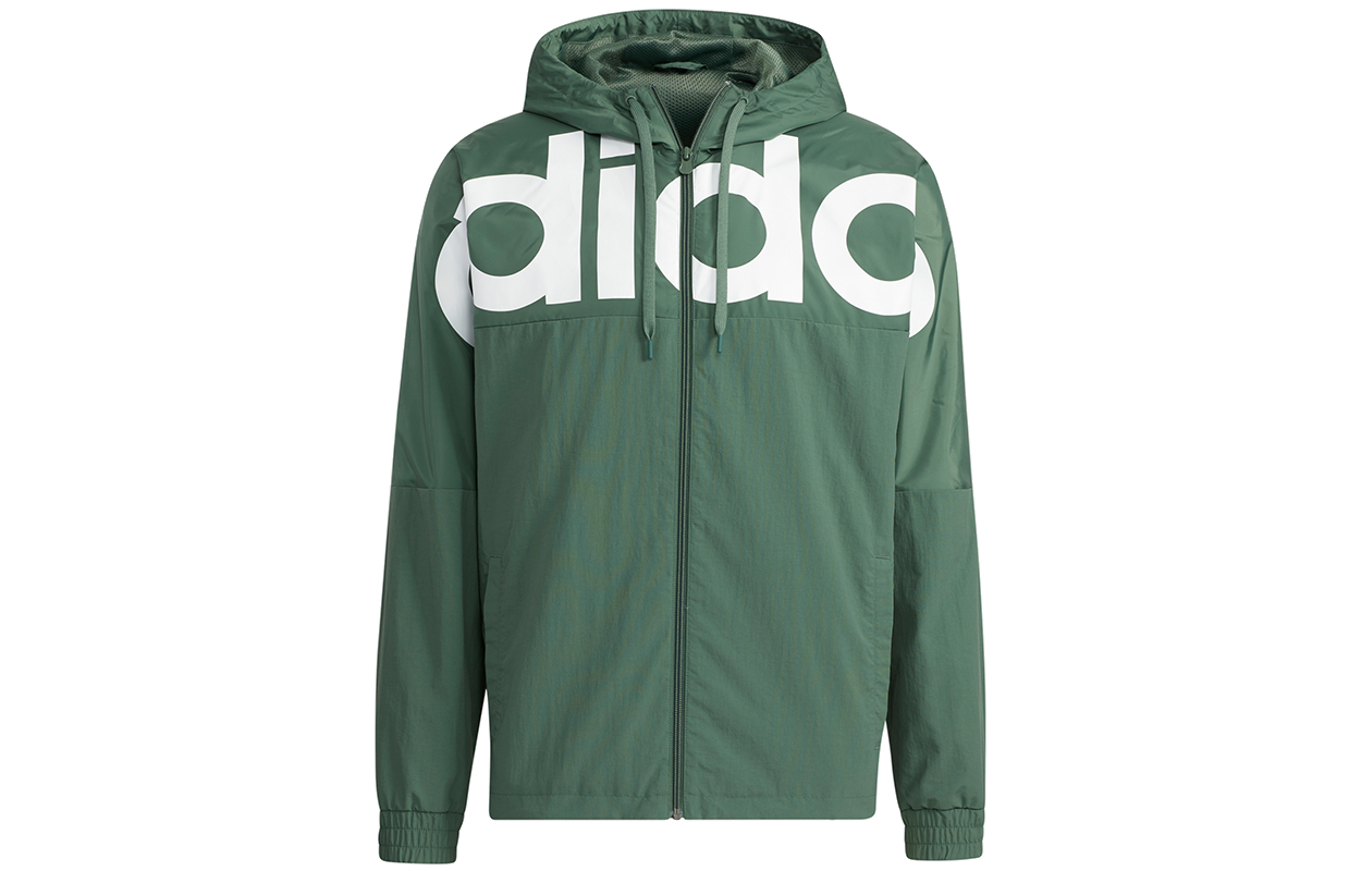 adidas M Icons C+ WB Green Logo Print Hoodie Jacket H14224