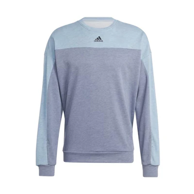 adidas Mélange Crew Sweatshirt Colorblock Logo Long Sleeve - Blue/Grey IJ8984