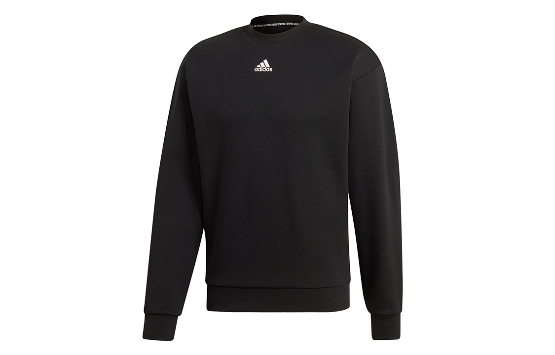 adidas M MH 3-Stripes Crew Sweatshirt Casual Black Pullover DX7654