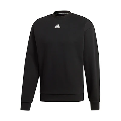 adidas M MH 3-Stripes Crew Sweatshirt Casual Black Pullover DX7654