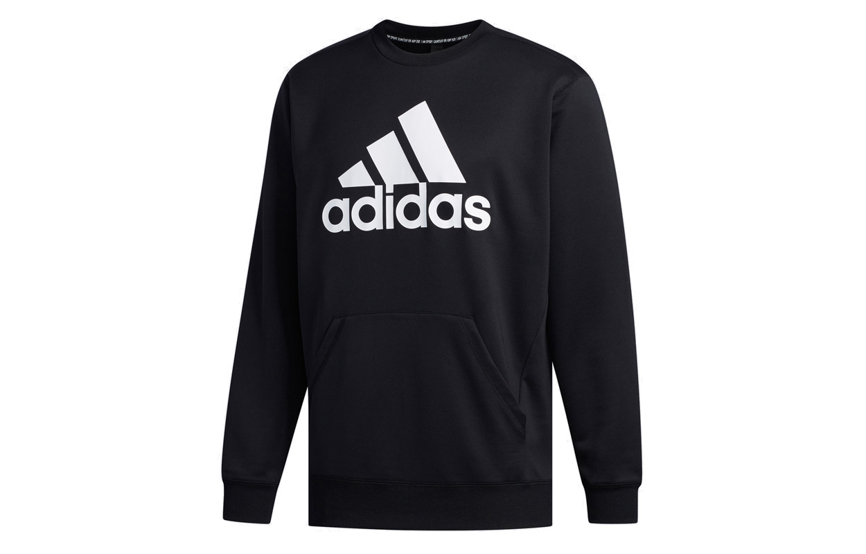 adidas M MH SW Crew 20 Logo Print Training Sweatshirt Asia Edition Black Men FM5341