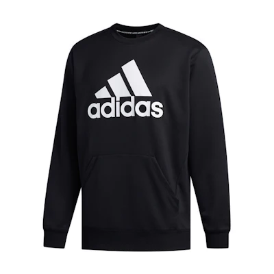 adidas M MH SW Crew 20 Logo Print Training Sweatshirt Asia Edition Black Men FM5341