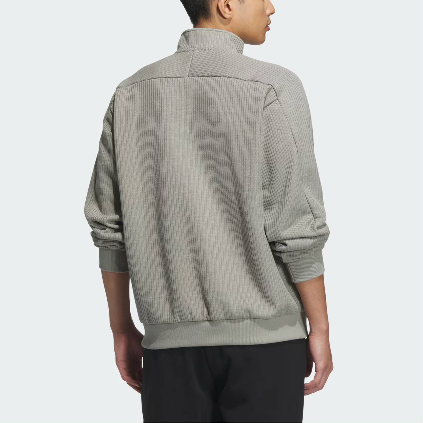 Shop adidas 男款 M MH 半拉鍊寬鬆版型石灰色套頭運動衫 JY6950