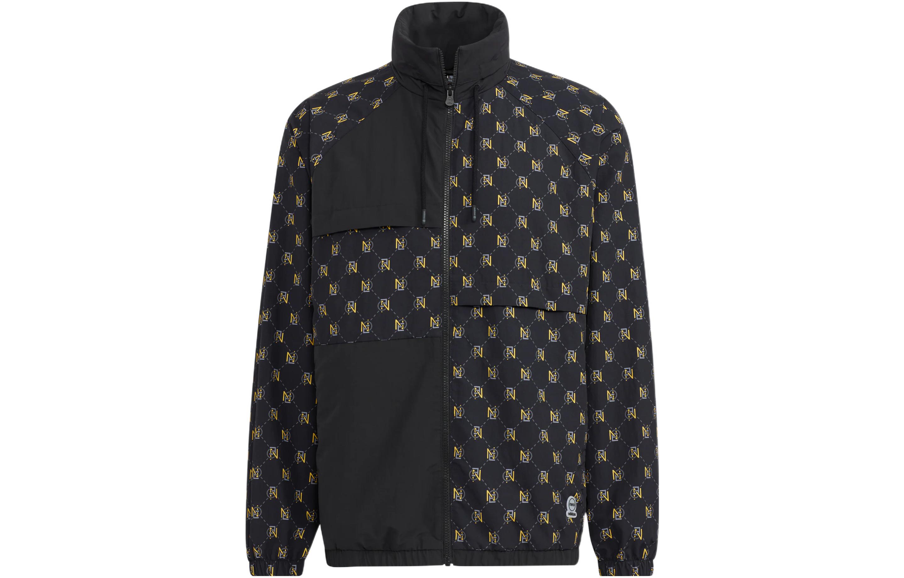 adidas M Monogram WB 2 Retro Colorblock Full-Print Track Jacket Black HM2038